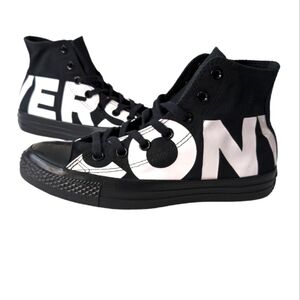 Converse Chuck Taylor All Star Hi Spellout Black White Unisex NEW M 5.5 W 7.5